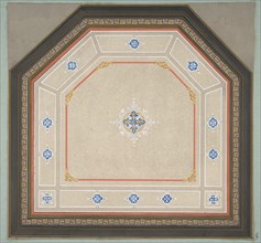 Design for the decoration of a pentagonal ceiling, 1830-97.