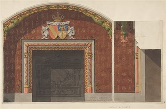 Design for the decoration of the fireplace in the library of the Chateau de Mouchy, second half 19th century.