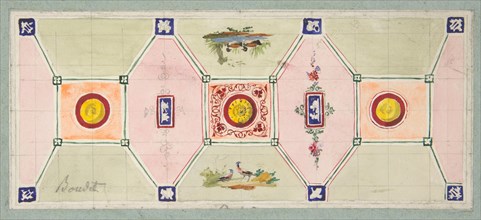 Design for the painted decoration of a baker's shop, second half 19th century.