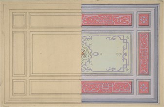 Design for the painted decoration of a ceiling in strapwork and rinceaux, second half 19th century.