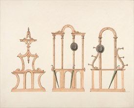 Design for Three Hat and Umbrella Stands, ca. 1830-40 .