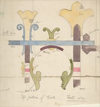 Design for Top Portion of a Gate, Full-Size, ca. 1880.