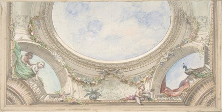 Design for Trompe L'Oeil Ceiling for Dining Room, Hôtel de Trévise, 1850-1910.