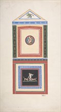 Design for Wall Decor Painted with Putti and Dogs, before 1889.
