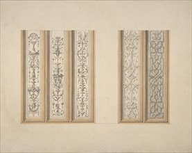 Designs for the painted decoration of framed panels, possibly for the Château de Mouchy (Oise), second half 19th century.