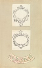 Designs for Two Mirrors and a Plate Rim, 1845-55.
