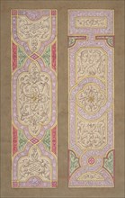 Designs for two panels painted in rinceaux, 1830-97.