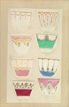 Eight Designs for Decorated Cups, 1845-55.