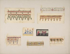 Eight designs for decorative borders, 1830-97.
