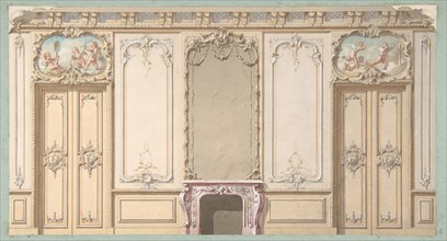 Elevation of a salon decorated in Louis XV style, 19th century.