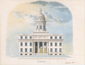 First Merchants' Exchange, New York (elevation of main façade), probably 1826.