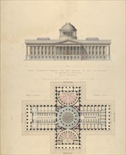 First Premium Design for the Capitol of Ohio at Columbus by Walter of Cincinnati, ca. 1839.