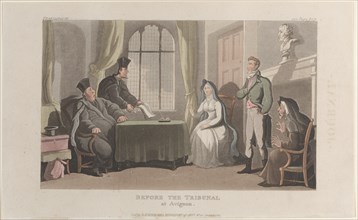 Frontispiece: Before the Tribunal at Avignon, from "Journal of Sentimental Travels in the Southern Provinces of France, Shortly Before the Revolution", 1821.