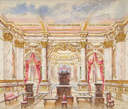 Interior with Marble and Gilt Decor, 19th century.