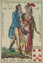 Hab.t de la France from Playing Cards (for Quartets) 'Costumes des Peuples Étrangers', 1700-1799.