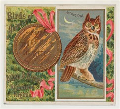 Horned Owl, from the Birds of America series (N37) for Allen & Ginter Cigarettes, 1888.