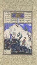 Kai Khusrau is Discovered by Giv, Folio 210v from the Shahnama (Book of Kings) of Shah Tahmasp, ca. 1525-30.