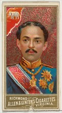 King of Siam, from World's Sovereigns series (N34) for Allen & Ginter Cigarettes, 1889.