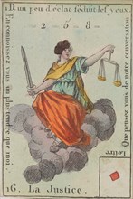 La Justice from Playing Cards (for Quartets) 'Costumes des Peuples Étrangers', 1700-1799.