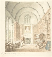 Lea Castle, View in the Library, Looking East, ca. 1816.