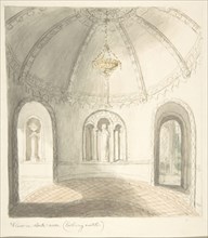 Lea Castle, Worcestershire, View in Ante-room, Looking North, ca. 1816.