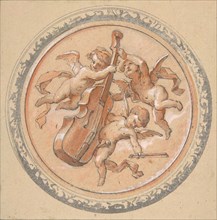 Medallion with putti holding a cello, second half 19th century.