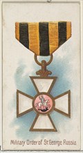 Military Order of St. George, Russia, from the World's Decorations series (N30) for Allen & Ginter Cigarettes, 1890.