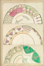 Nine Designs for Decorated Plates, 1845-55.