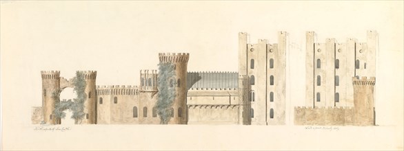 North Aspects of Lea Castle and West Aspect of Wolverly, Cookly, Worcestershire, ca. 1816.