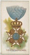 Order of the Seraphim, Sweden, from the World's Decorations series (N30) for Allen & Ginter Cigarettes, 1890.