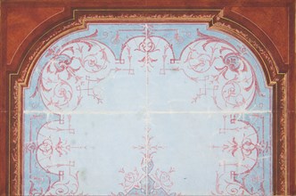 Partial design for painted ceiling, 19th century.