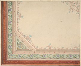 Partial design for the painted decoration of a ceiling, 1840-97.