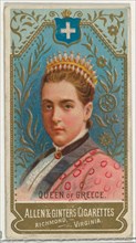 Queen of Greece, from World's Sovereigns series (N34) for Allen & Ginter Cigarettes, 1889.
