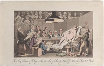R.A.'s of Genius Reflecting on the True Line of Beauty, at the Life Academy Somerset House, June 1, 1824.
