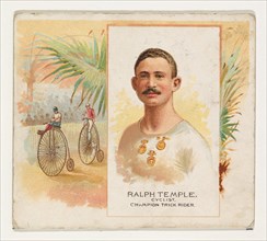 Ralph Temple, Cyclist, Champion Trick Rider, from World's Champions, Second Series (N43) for Allen & Ginter Cigarettes, 1888.