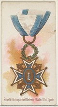 Royal and Distinguished Order of Charles III of Spain, from the World's Decorations series (N30) for Allen & Ginter Cigarettes, 1890.