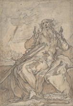 Saint Paul Seated, with his Conversion in the Background; Verso: Figure Sketch, late 16th-mid-17th century.