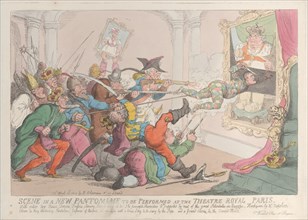 Scene in a New Pantomime to be Performed at the Theatre Royal Paris, April 12, 1815.