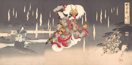 Scene of Foxfire (Kitsunebi) from the Play Honcho nijushiko, 1898.