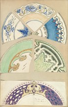 Seven Designs for Decorated Plates, 1845-55.