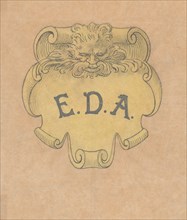 Study for a bronze name plate for Edward D. Adams, ca. 1892.