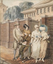 Sunday Morning in front of the Arch Street Meeting House, Philadelphia, 1811-ca. 1813.