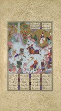 Tahmuras Defeats the Divs, Folio 23v from the Shahnama (Book of Kings) of Shah Tahmasp, ca. 1525.
