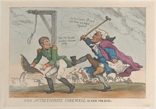 The Affectionate Farewell, or Kick for Kick, April 17, 1814.