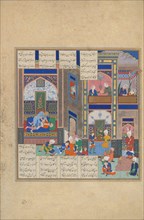 The Assassination of Khusrau Parviz, Folio 742v from the Shahnama (Book of Kings) of Shah Tahmasp, ca. 1535.