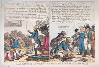 The Double Humbug or the Devils Imp Praying for Peace, January 1, 1814.