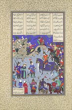 The Khaqan Captive Before Bahram Gur, Folio 578r from the Shahnama (Book of Kings) of Shah Tahmasp, ca. 1530-35.