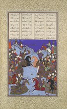 The Night Battle of Kai Khusrau and Afrasiyab, Folio367v from the Shahnama (Book of Kings) of Shah Tahmasp, ca. 1525-30.