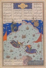 The Sixth Joust of the Rooks: Bizhan Versus Ruyyin, Folio 343r from the Shahnama (Book of Kings) of Shah Tahmasp, ca. 1525-30.