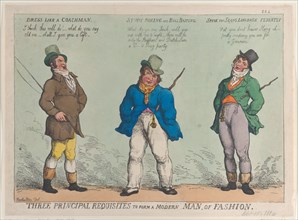 Three Principal Requisites to Form a Modern Man of Fashion, September 15, 1814.